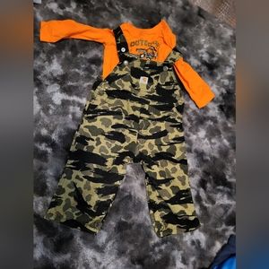 Carhartt camo overall and long sleeve